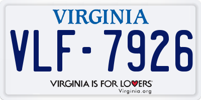 VA license plate VLF7926