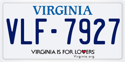 VA license plate VLF7927