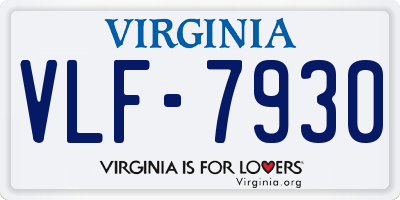 VA license plate VLF7930