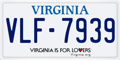 VA license plate VLF7939