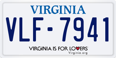 VA license plate VLF7941