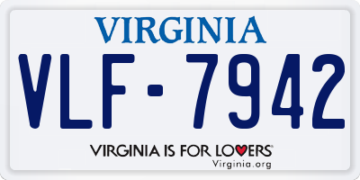 VA license plate VLF7942