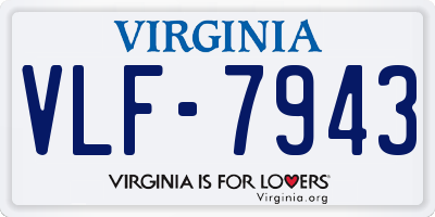 VA license plate VLF7943