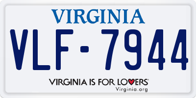 VA license plate VLF7944