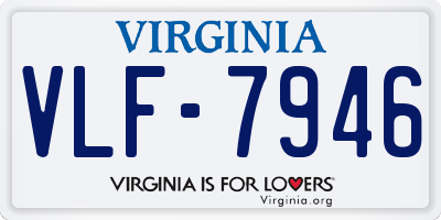VA license plate VLF7946