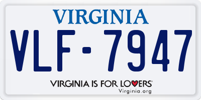 VA license plate VLF7947