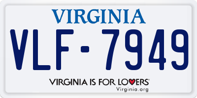 VA license plate VLF7949