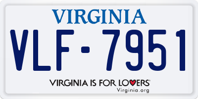 VA license plate VLF7951
