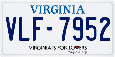VA license plate VLF7952