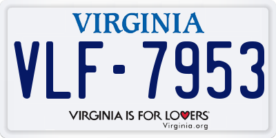 VA license plate VLF7953