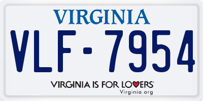 VA license plate VLF7954