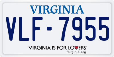 VA license plate VLF7955