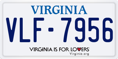 VA license plate VLF7956