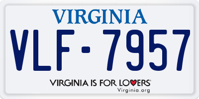 VA license plate VLF7957