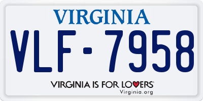 VA license plate VLF7958