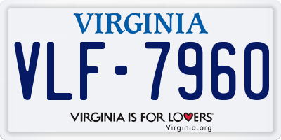 VA license plate VLF7960