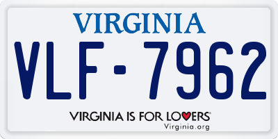 VA license plate VLF7962