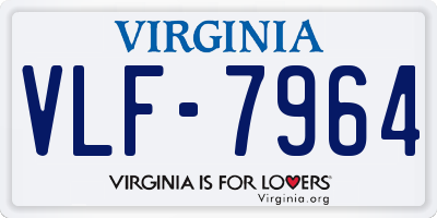 VA license plate VLF7964