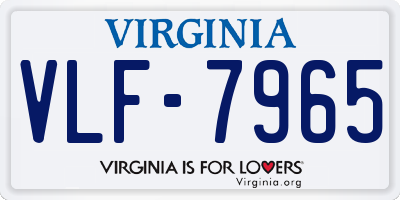 VA license plate VLF7965