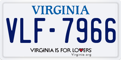 VA license plate VLF7966