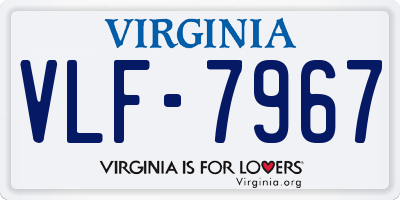 VA license plate VLF7967