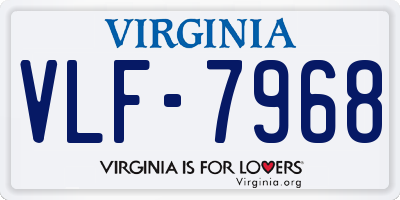 VA license plate VLF7968