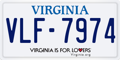 VA license plate VLF7974