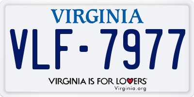 VA license plate VLF7977