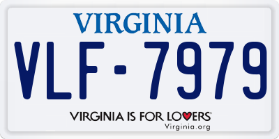VA license plate VLF7979