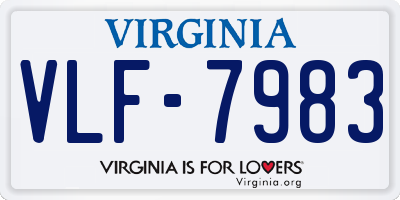 VA license plate VLF7983