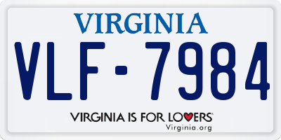 VA license plate VLF7984