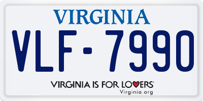 VA license plate VLF7990