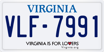 VA license plate VLF7991