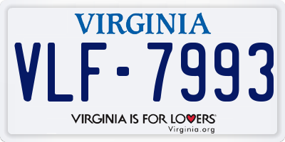 VA license plate VLF7993