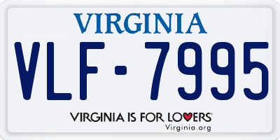 VA license plate VLF7995