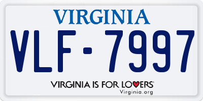 VA license plate VLF7997
