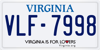 VA license plate VLF7998