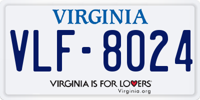 VA license plate VLF8024