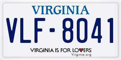 VA license plate VLF8041