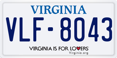 VA license plate VLF8043