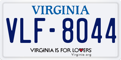 VA license plate VLF8044