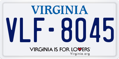 VA license plate VLF8045
