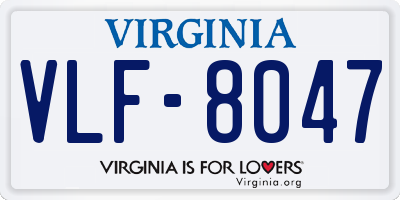 VA license plate VLF8047