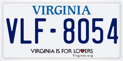 VA license plate VLF8054