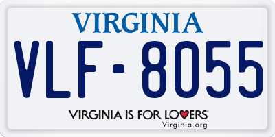 VA license plate VLF8055
