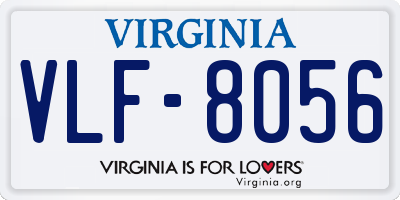 VA license plate VLF8056