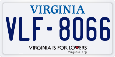 VA license plate VLF8066