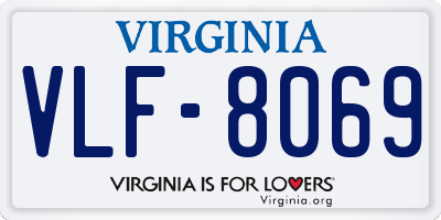 VA license plate VLF8069