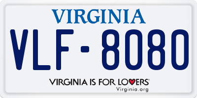 VA license plate VLF8080