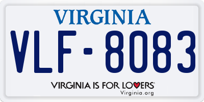 VA license plate VLF8083